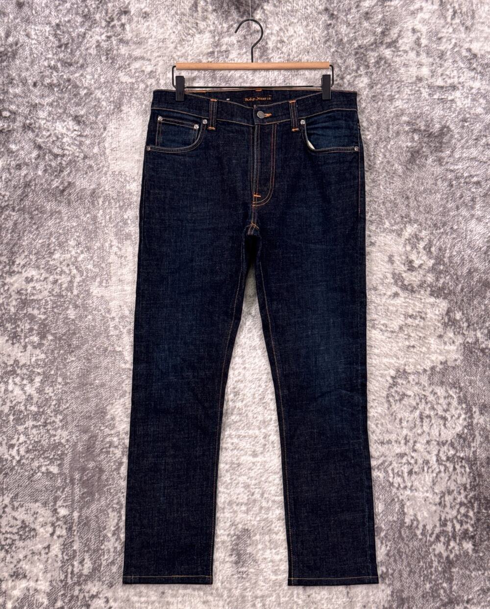 Nudie Jeans 33 x 28 Mens Lean Dean Organic Cotton Raw Denim